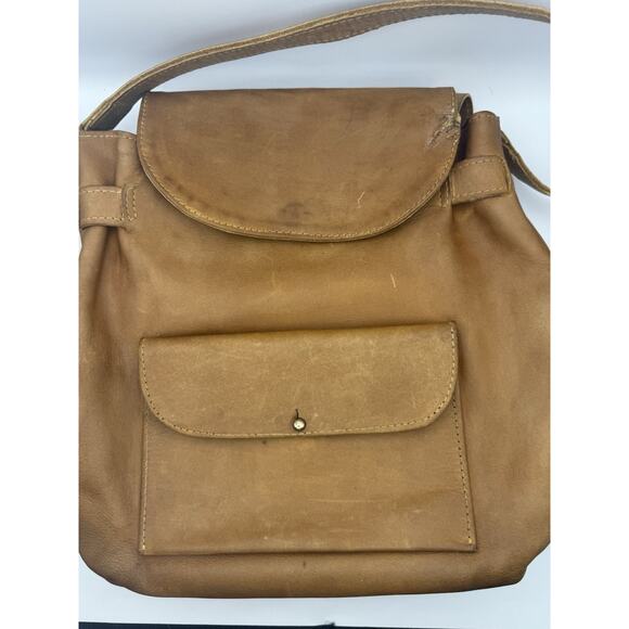 Noonday Collection Homesteader Convertible Backpack Tan Leather -Defect Area - Picture 2 of 15